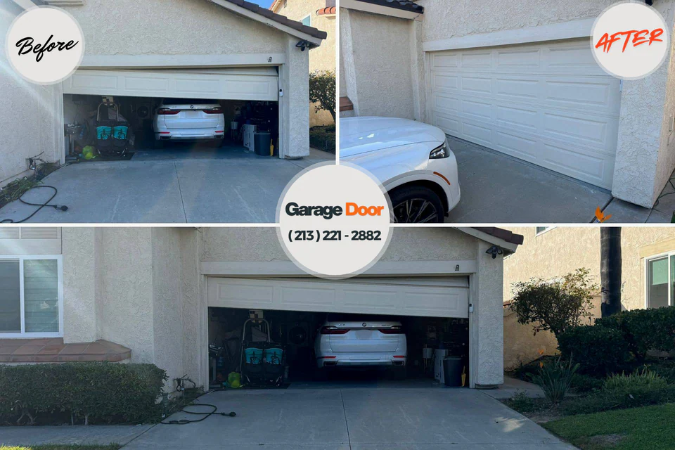Before and after: garage door repair Chattanooga Valley, GA